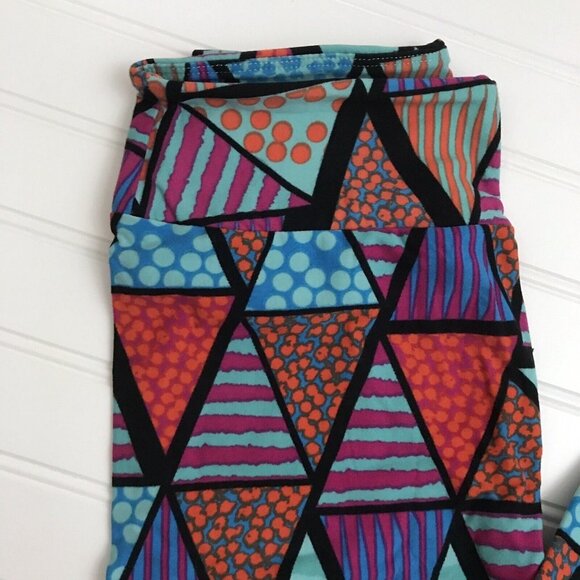 NWT LulaRoe OS Leggings Patchwork Halloween 80s Party Geometric Holiday Cosplay - Picture 2 of 4